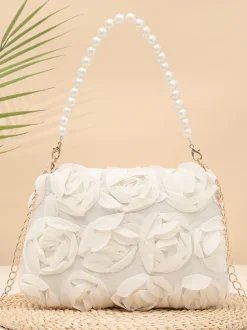 Elegant 3D Floral Clutch Bag