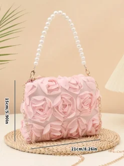 Elegant 3D Floral Clutch Bag