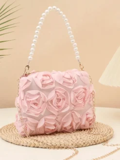 Elegant 3D Floral Clutch Bag