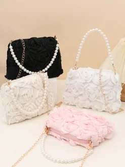 Elegant 3D Floral Clutch Bag