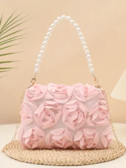 Elegant 3D Floral Clutch Bag