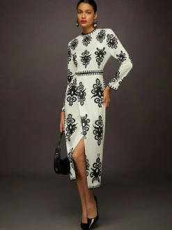 Elegant Ethnic Geometry Printing Maxi Dress