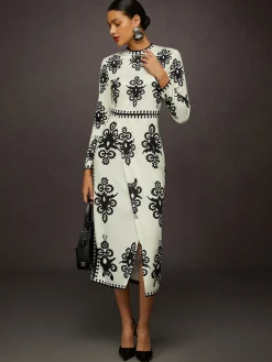Elegant Ethnic Geometry Printing Maxi Dress