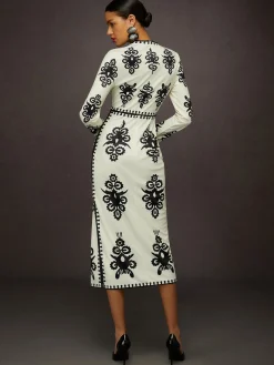 Elegant Ethnic Geometry Printing Maxi Dress