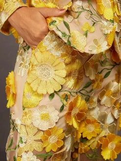 Elegant Floral Embroidery Pants