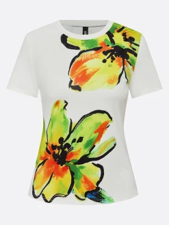 Elegant Floral Printing Crew Neck T-shirt