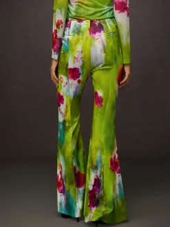 Elegant Floral Printing Flare Pants