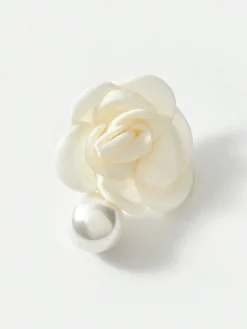Elegant Flower Imitation Pearl Dangle Earrings