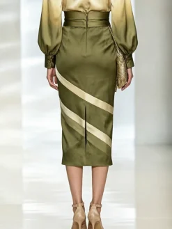 Elegant Geometric Midi Skirt