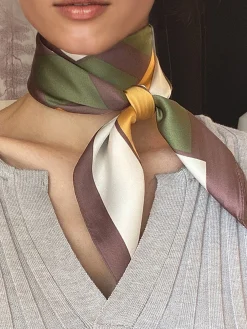Elegant Geometric Silk Scarf