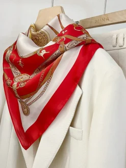 Elegant Geometric Silk Scarf