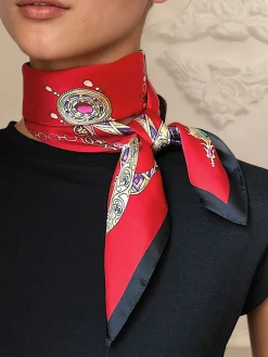 Elegant Geometric Silk Scarf