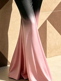 Elegant Gradient Pattern Printing Flare Pants