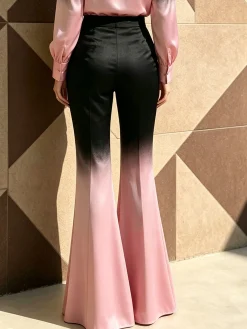 Elegant Gradient Pattern Printing Flare Pants