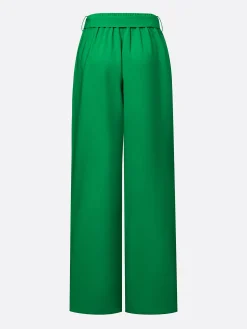 Elegant High-Drape Wide Leg Trousers with Bow Belt