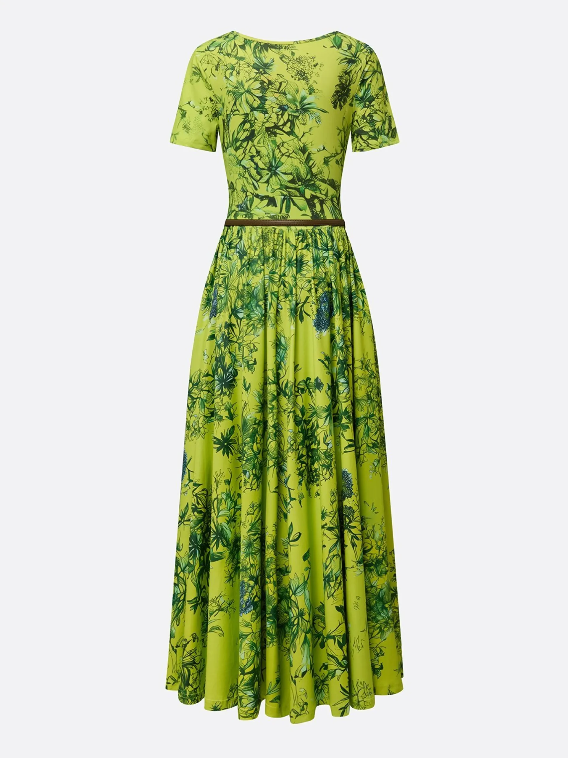 Elegant High Waist Maxi Dress X-Line Crew Neck Summer Event