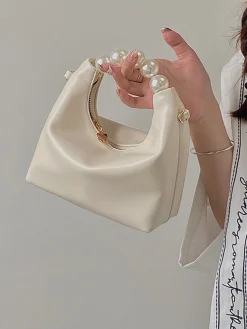 Elegant Imitation Pearl Handbag Thin Chain Strap Crossbody Bag