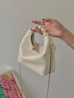 Elegant Imitation Pearl Handbag Thin Chain Strap Crossbody Bag