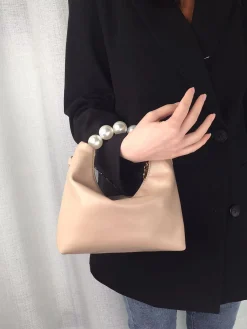 Elegant Imitation Pearl Handbag Thin Chain Strap Crossbody Bag