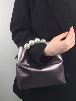 Elegant Imitation Pearl Handbag Thin Chain Strap Crossbody Bag