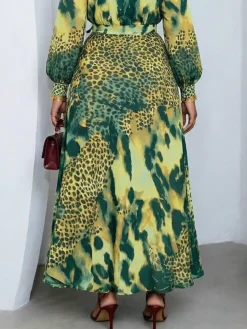 Elegant Leopard Maxi Skirt