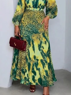 Elegant Leopard Maxi Skirt