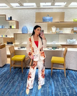 Elegant Luxury Satin Floral Statement Blazer