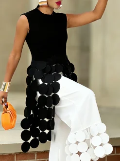 Elegant Mock Neck Sleeveless Fitted Top Minimalist Daily Tank