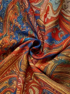 Elegant Paisley Wide Leg Pants H-Line Natural Vacation Trousers