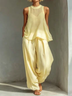 Elegant Plain Blouse No Inner Vest