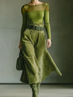 Elegant Plain Crew Neck Blouse