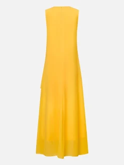 Elegant Plain 3D Floral Crew Neck Maxi Dress