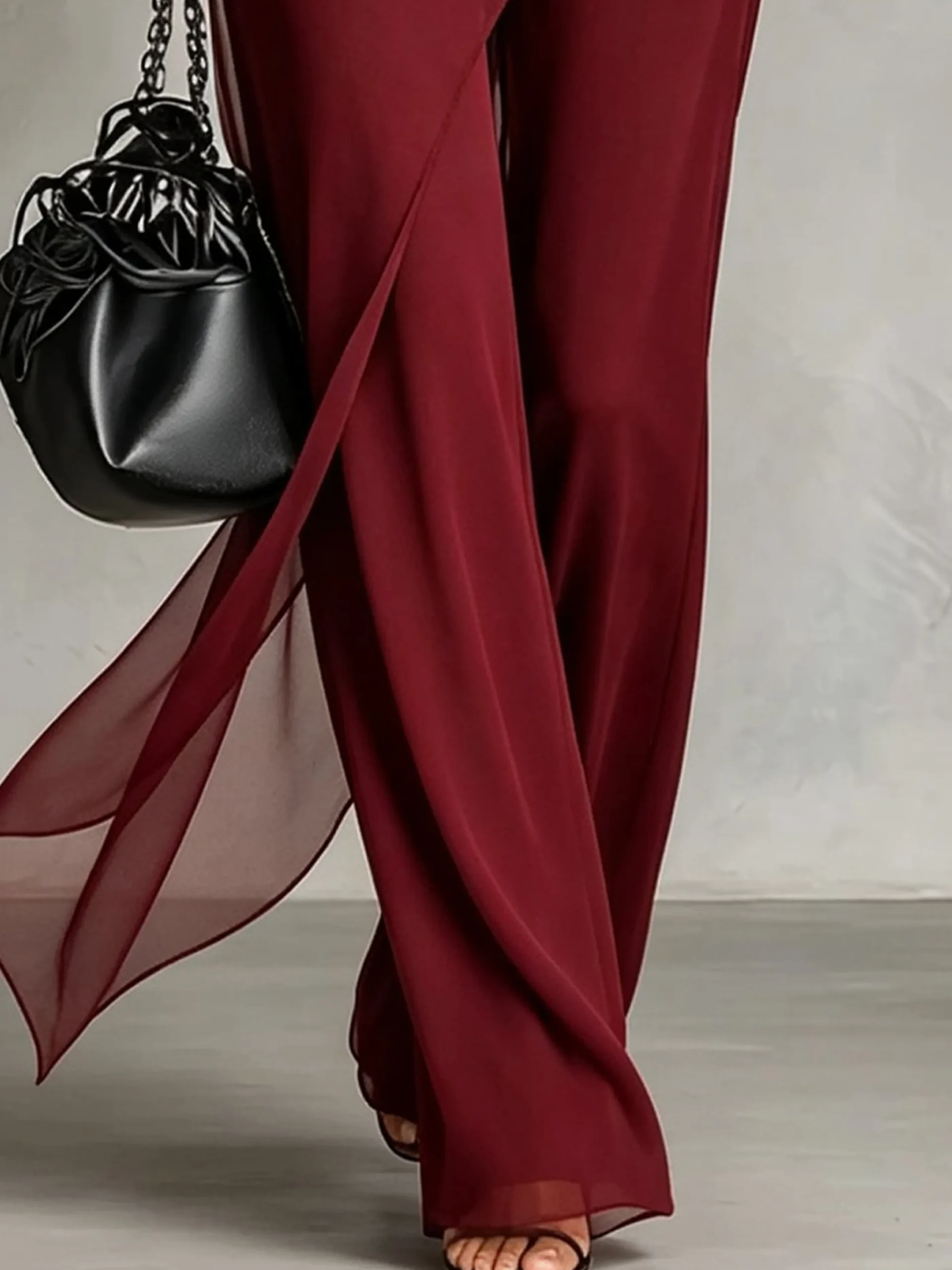 Elegant Plain Flare Pants