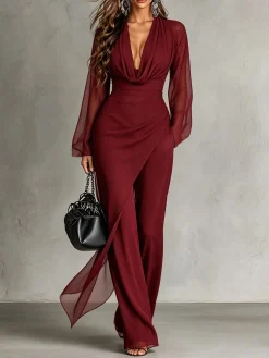 Elegant Plain Flare Pants
