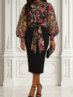Elegant Plain Knee Length Skirt