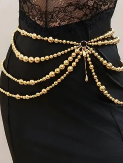 Elegant Plain Pearl Belt
