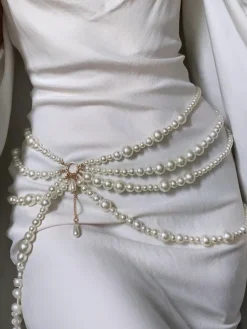 Elegant Plain Pearl Belt