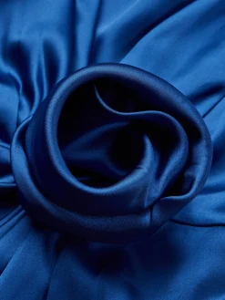 Elegant Plain Raglan Sleeve Ruched V Neck Maxi Dress