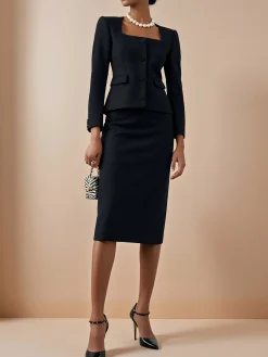 Elegant Plain Regular Fit Skirt