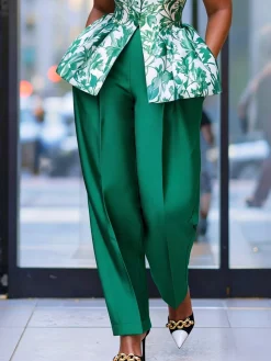 Elegant Plain Straight Pants