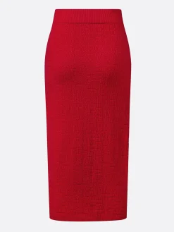 Elegant Plain Sweater Midi Skirt