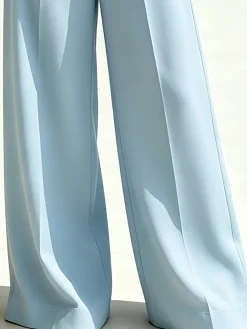 Elegant Plain Wide Leg Pants