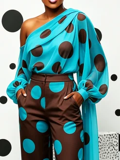 Elegant Polka Dots Printing Blouse