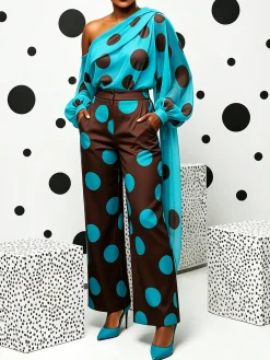 Elegant Polka Dots Printing Blouse