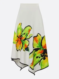 Elegant Printing Floral Midi Skirt