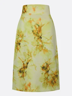 Elegant Printing Floral Midi Skirt