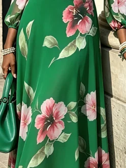 Elegant Printing Floral Midi Skirt