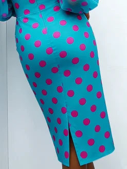 Elegant Printing Polka Dots Midi Skirt