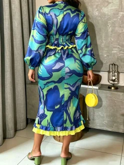 Elegant Printing Random Print Midi Skirt