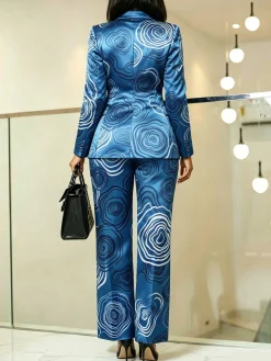 Elegant Random Print Printing Straight Pants